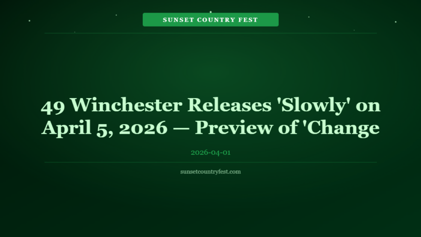 49 Winchester Releases 'Slowly' on April 5, 2026 — Preview of 'Change of Plans' Album