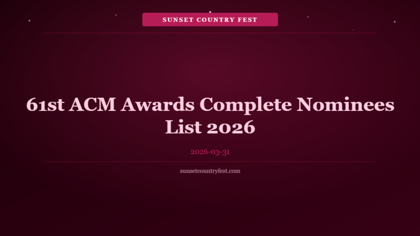 61st ACM Awards Complete Nominees List 2026