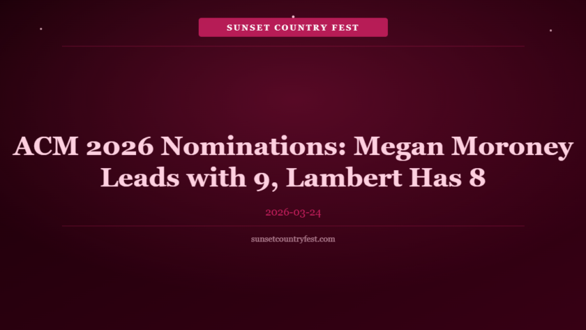 ACM Awards 2026 Nominations: Megan Moroney Leads with 9, Miranda Lambert 8, Ella Langley 7