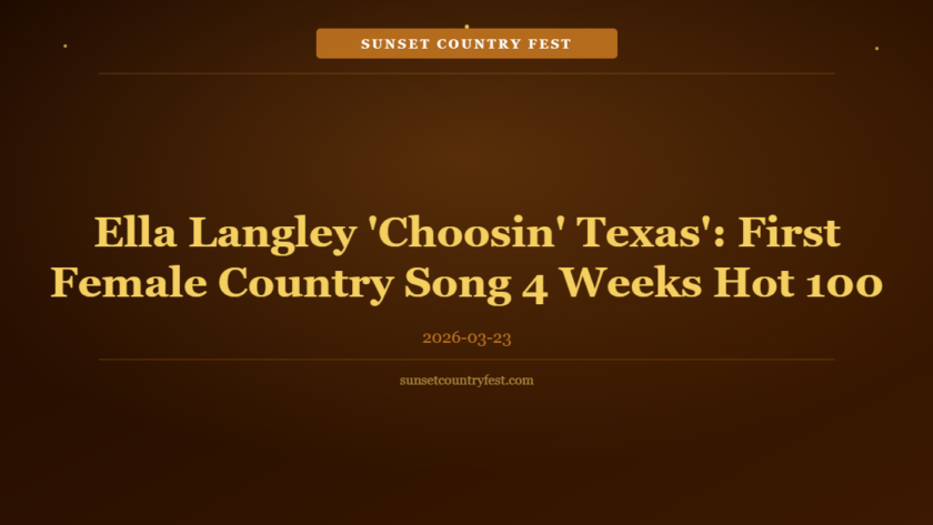 Ella Langley 'Choosin' Texas' Makes History: First Female Country Song at 4 Weeks #1 Hot 100