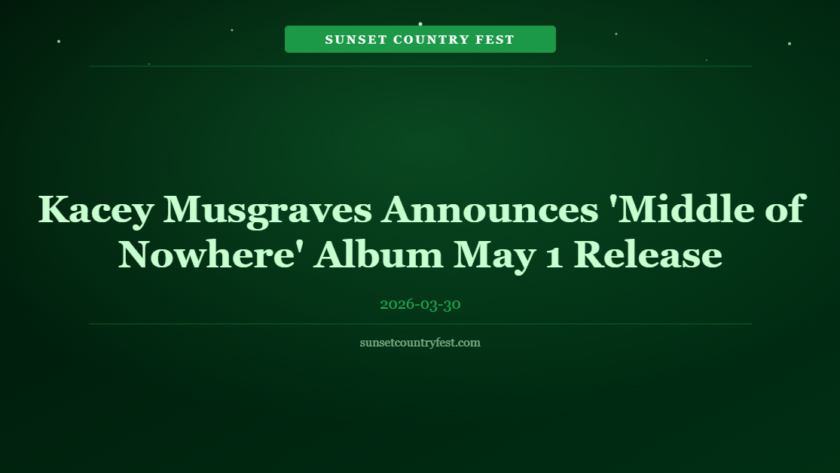 Kacey Musgraves Announces 'Middle of Nowhere' Album May 1 Release