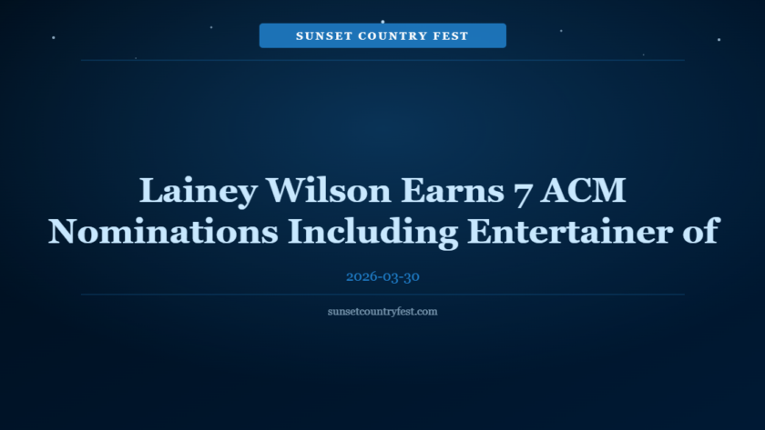 Lainey Wilson Earns 7 ACM Nominations Including Entertainer of the Year