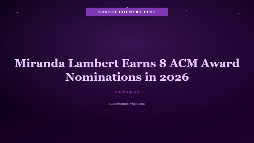 Miranda Lambert Earns 8 ACM Award Nominations in 2026