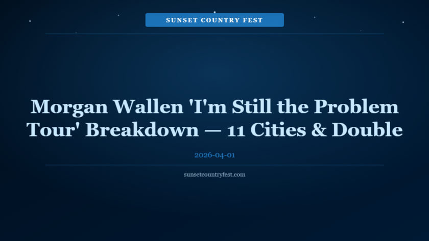 Morgan Wallen 'I'm Still the Problem Tour' Breakdown — 11 Cities & Double Stadium Shows