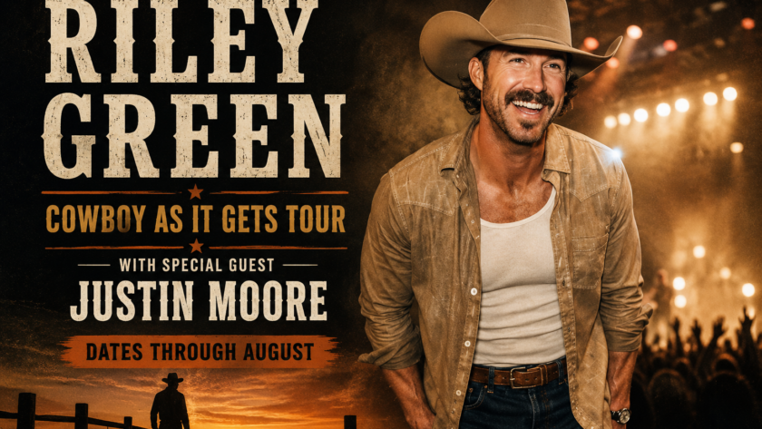 Riley Green Cowboy As It Gets Tour 2026 with Justin Moore performing live