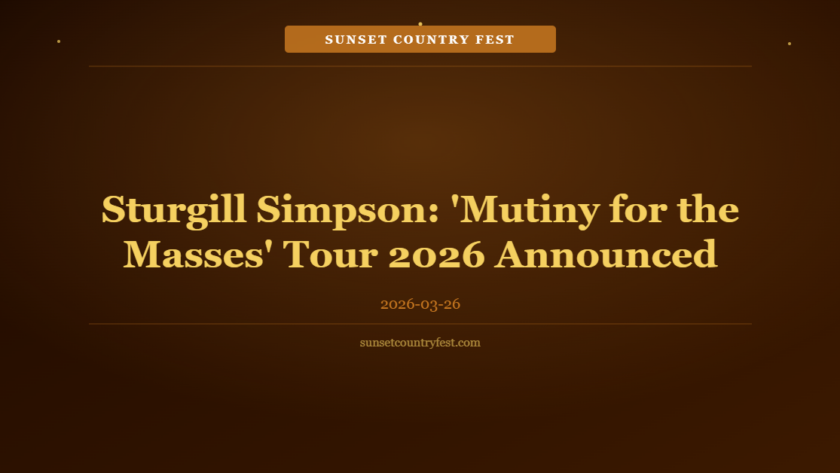 Sturgill Simpson Announces 'Mutiny for the Masses' Tour 2026