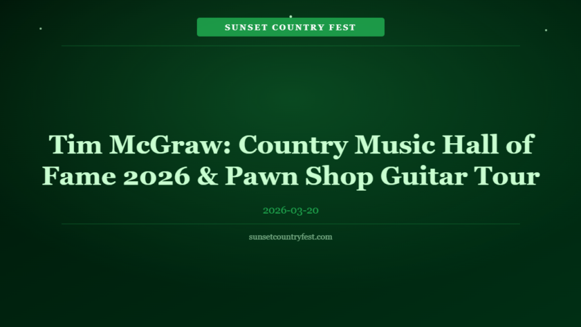Tim McGraw Named 2026 Country Music Hall of Fame Modern Era Inductee and Announces Tour