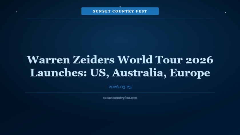 Warren Zeiders World Tour 2026 Launches with International Dates