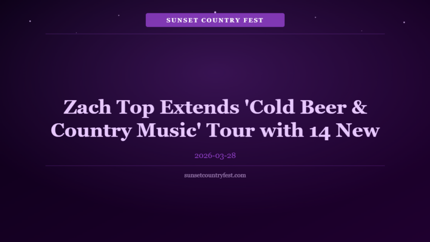 Zach Top Extends 'Cold Beer & Country Music' Tour with 14 New Dates
