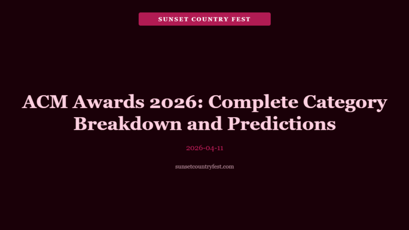 ACM Awards 2026: Complete Category Breakdown and Predictions