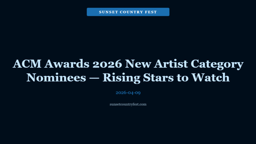ACM Awards 2026 New Artist Category Nominees — Rising Stars to Watch