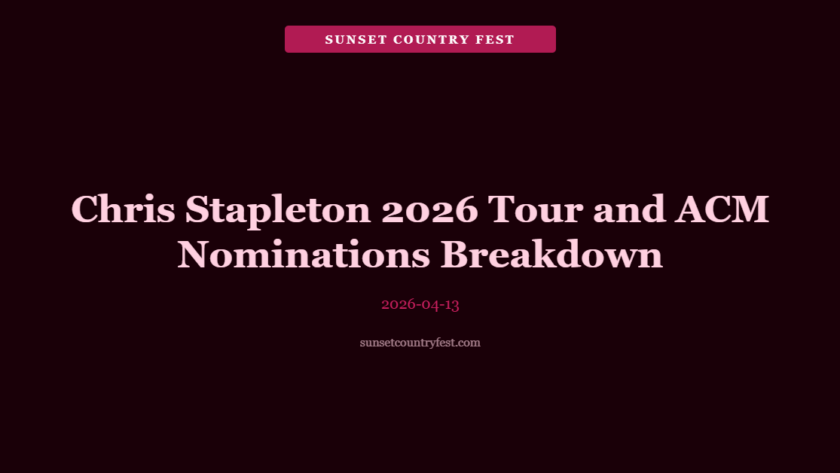 Chris Stapleton 2026 Tour and ACM Nominations Breakdown