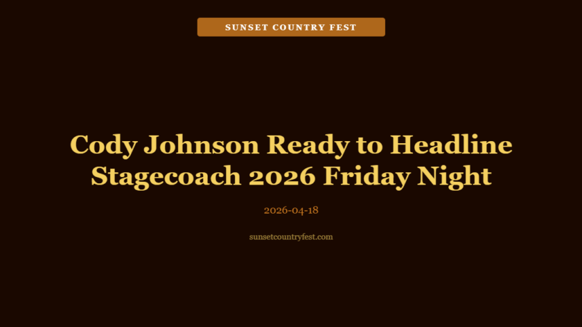 Cody Johnson Ready to Headline Stagecoach 2026 Friday: His Set Promises Historic Moment