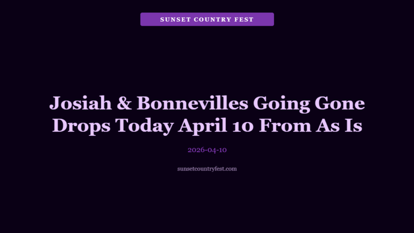 Josiah & Bonnevilles 'Going Gone' Drops Today April 10 From 'As Is' Album May 8