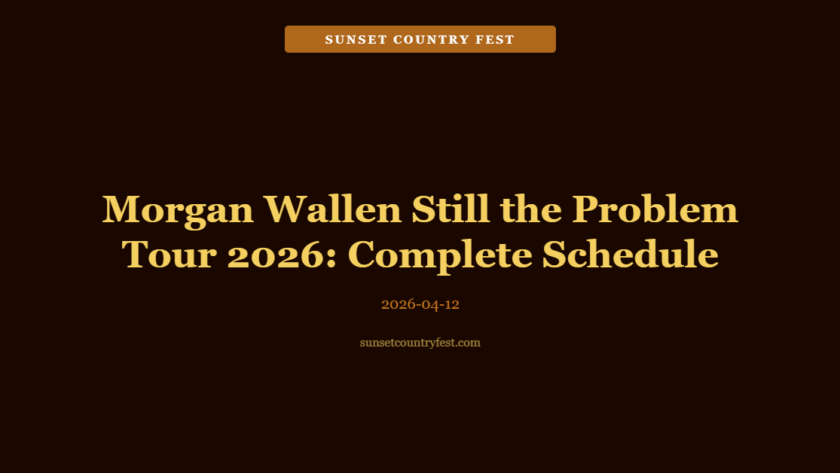 Morgan Wallen 'I'm Still the Problem Tour' 2026: Complete Schedule