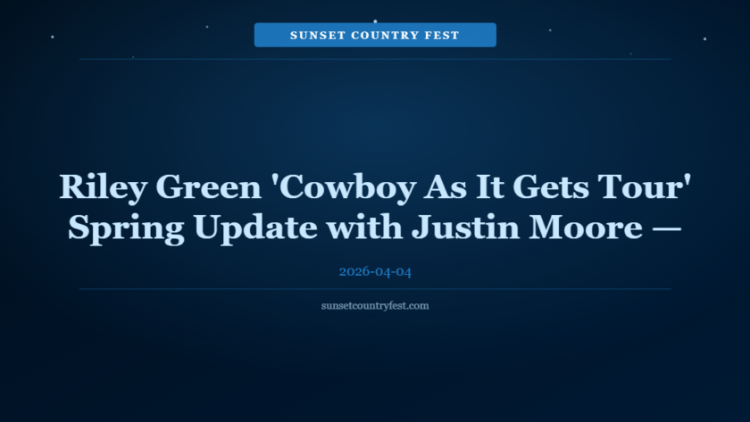 Riley Green 'Cowboy As It Gets Tour' Spring Update with Justin Moore — Dates Through August
