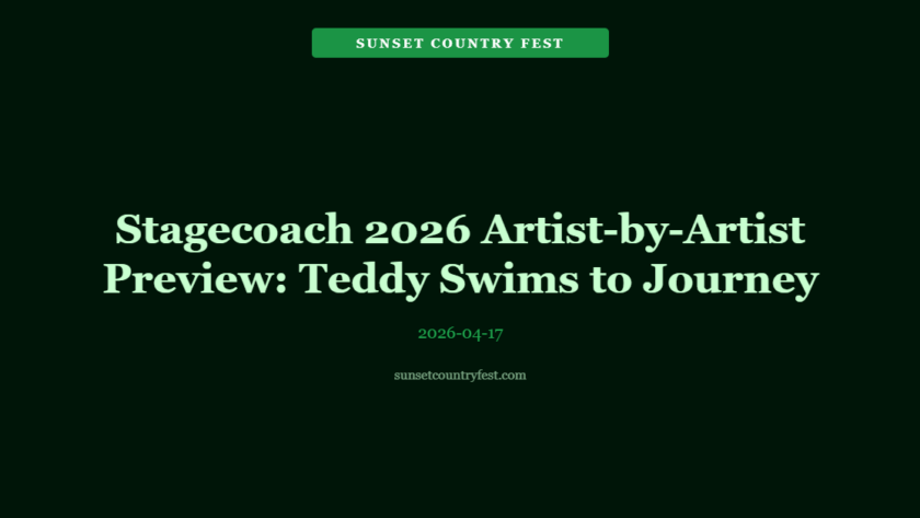 Stagecoach 2026 Artist-by-Artist Preview: From Teddy Swims to Journey to Hootie