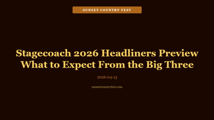 Stagecoach 2026 Headliners: What to Expect From the Big Three