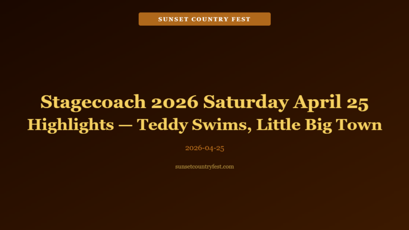 Stagecoach 2026 Saturday April 25 Highlights — Teddy Swims, Little Big Town, and More Take the Stage