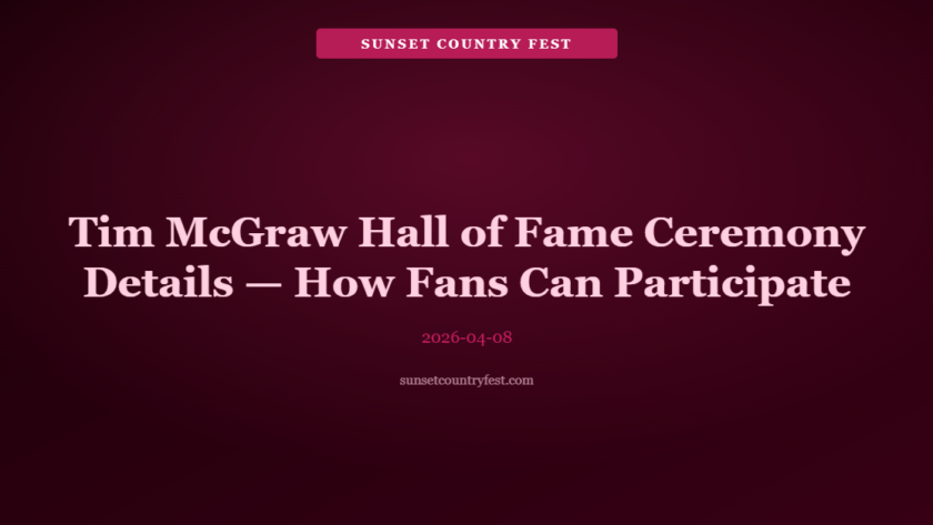 Tim McGraw Hall of Fame Ceremony Details — How Fans Can Participate in 2026