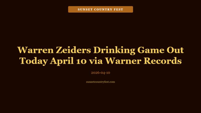 Warren Zeiders 'Drinking Game' Out Today April 10 via Warner Records