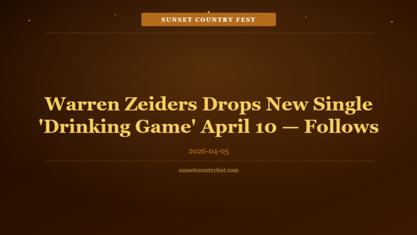 Warren Zeiders Drops New Single 'Drinking Game' April 10 — Follows 'Born to Be Yours'